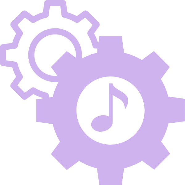 mechanical wheel with music note in the center