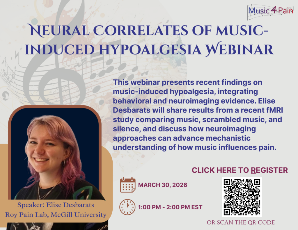 Neural Correlates Of Musically Induced Analgesia Webinar